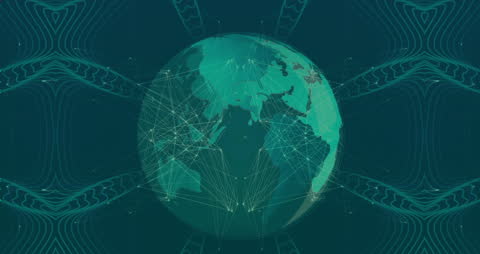 Digital Globe with Network Connections Illustration
