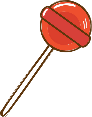 Red lollipop with white stick on transparent background