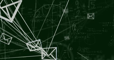 Digital Network Connections Overlaid with Mathematical Equations - Download Free Stock Images Pikwizard.com