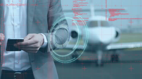 Futuristic Technology Businessman with Holographic Globe