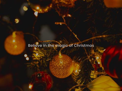 festive christmas lights and ornaments with inspirational quote - Download Free Stock Templates Pikwizard.com