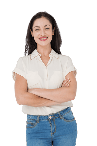 happy caucasian woman in casual outfit on transparent background - Download Free Stock Videos Pikwizard.com