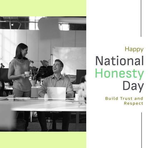 Happy National Honesty Day in Modern Office Setting - Download Free Stock Templates Pikwizard.com