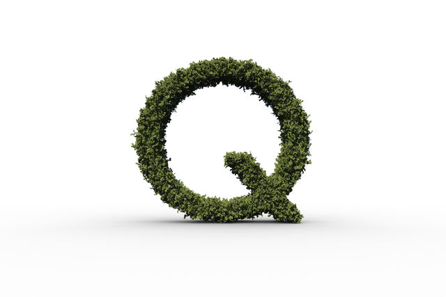 Digital Q Letter Made of Glossy Green Leaves on Transparent Background - Download Free Stock Videos Pikwizard.com