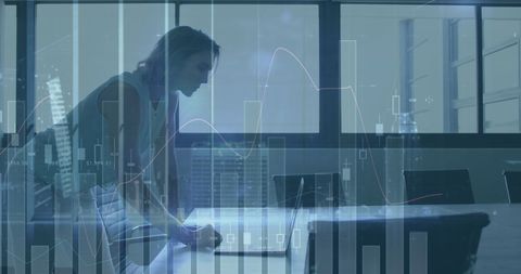 businesswoman analyzing data in modern office composition - Download Free Stock Images Pikwizard.com
