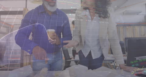 Diverse Business Colleagues Analyzing Stock Market Data