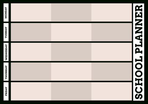 Weekly School Planner Template with Detailed Weekday Grid - Download Free Stock Templates Pikwizard.com