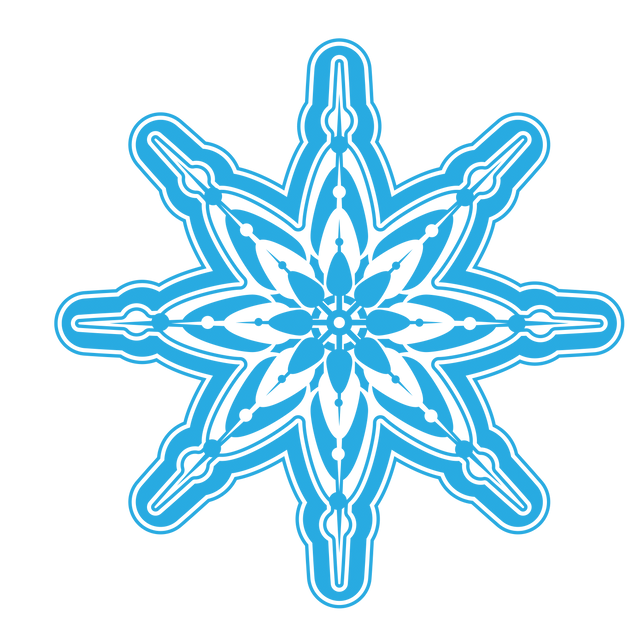 Delicate Transparent Digital Blue Snowflake Design Tattoo Stencil - Download Free Stock Videos Pikwizard.com