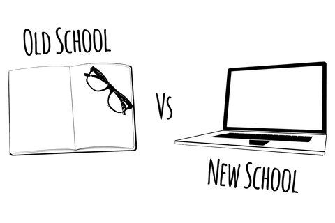 old school versus new school illustration transparent background - Download Free Stock Videos Pikwizard.com