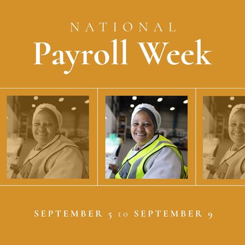 Celebrating National Payroll Week with Smiling Worker - Download Free Stock Templates Pikwizard.com