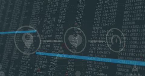 Digital Interface with Data Analytics Icons on Dark Background - Download Free Stock Images Pikwizard.com