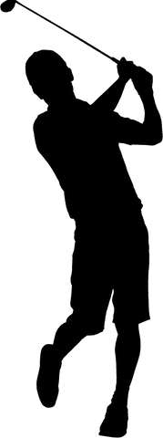 Transparent Golfer Swinging Club on No Background