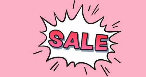 Bold Sale Text in Comic Style on Vibrant Pink Background - Download Free Stock Images Pikwizard.com