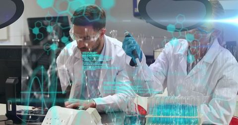 Laboratory Scientists in Futuristic Digital Environment - Download Free Stock Images Pikwizard.com