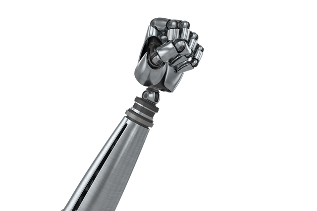 Transparent robotic hand with clenching fist demonstrating strength - Download Free Stock Videos Pikwizard.com