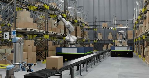 Automation in Modern Warehouse with Robots and AI Logistics - Download Free Stock Images Pikwizard.com