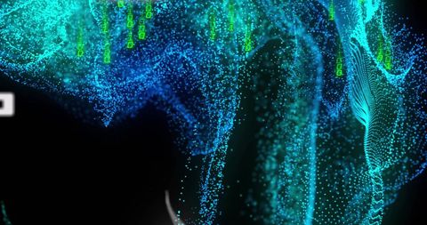 Abstract Futuristic Digital Particle Flow with Binary Code - Download Free Stock Images Pikwizard.com