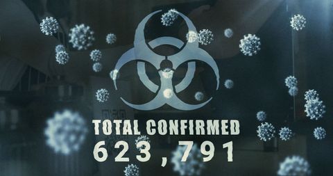 Biohazard Symbol with Virus Count: Global Pandemic Overview - Download Free Stock Images Pikwizard.com