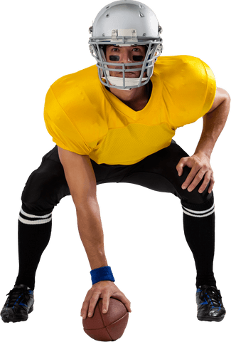 Transparent football player ready for action in sports uniform