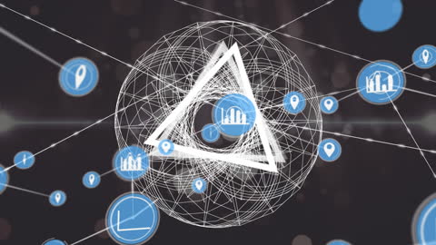 Abstract Network Animation with Geometric and Technology Icons