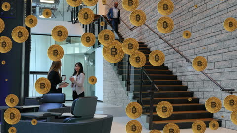 Bitcoin Concept in Modern Office Environment