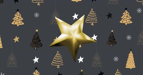 3D Gold Star with Festive Christmas Background - Download Free Stock Images Pikwizard.com