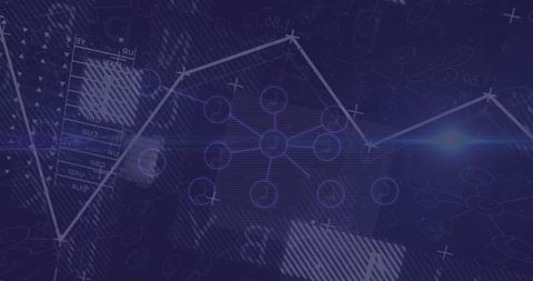 Futuristic data visualization with glowing line graph