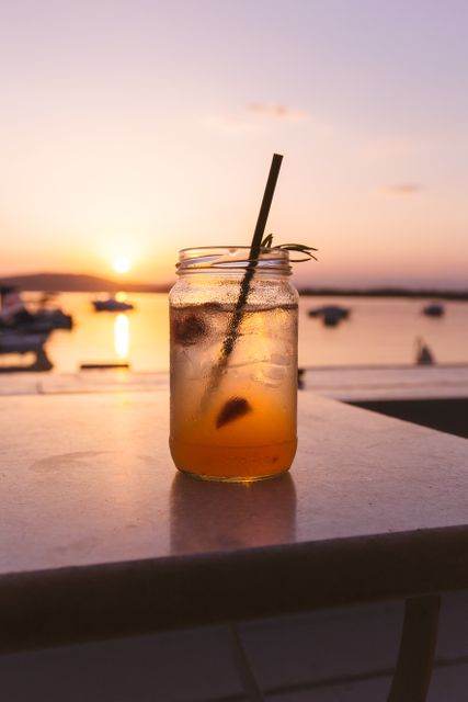 Refreshing Summer Cocktail at Sunset by the Beach - Download Free Stock Photos Pikwizard.com