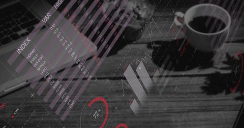 Digital Financial Data with Office Desk Background - Download Free Stock Images Pikwizard.com