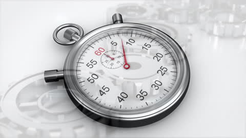 Modern Stopwatch Visualization Over Industrial Gears