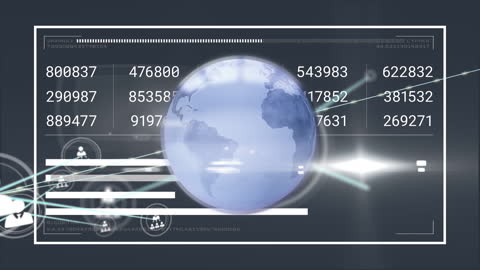Global Digital Network and Data Connections Visualization