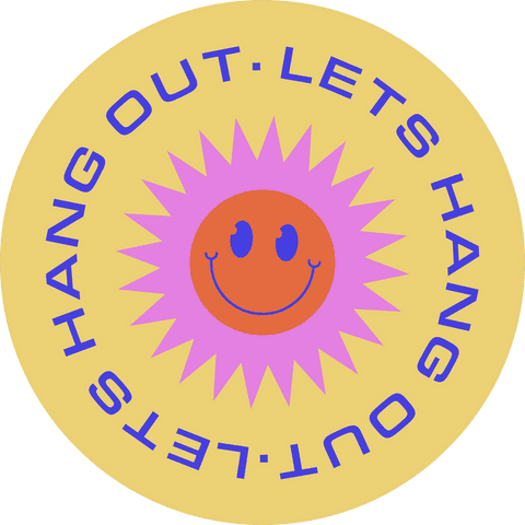 transparent vibrant smiling sun with 'let's hang out' text - Download Free Stock Videos Pikwizard.com