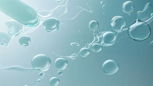 Floating Translucent Droplets Over Teal Backdrop Futuristic Feel