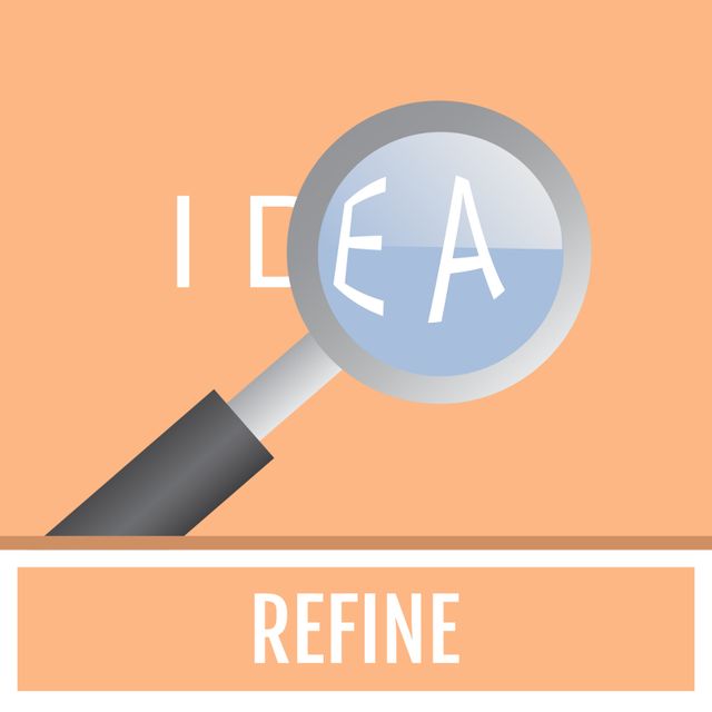 Promoting intellectual clarity, a magnifying glass focuses on the word IDEA, symbolizing the refinement and enhancement of concepts. This template could also suit campaigns for educational programs or innovation workshops.