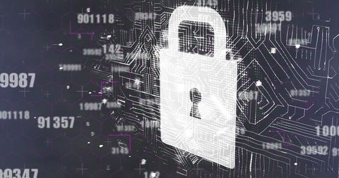 Cybersecurity Concept with Digital Padlock and Abstract Data Patterns - Download Free Stock Images Pikwizard.com