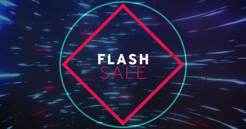 Dynamic Flash Sale Sign with Pulsating Light Trails