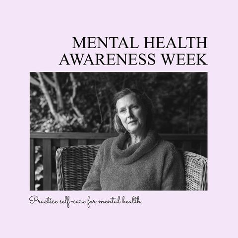 Pensive senior woman highlighting mental health awareness