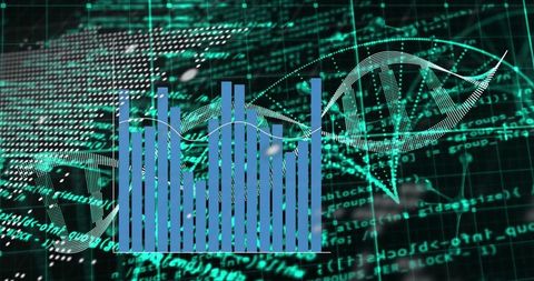 Abstract Visualization of Data Processing with DNA Strand Concept - Download Free Stock Images Pikwizard.com