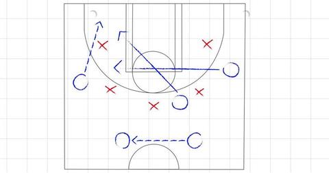 Basketball Strategy Diagram on Gridded White Background - Download Free Stock Images Pikwizard.com