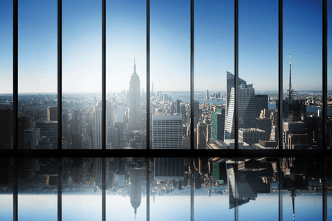 Stunning cityscape with skyscrapers on transparent background