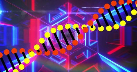 Futuristic DNA Strand in Digital Tunnel Concept Art - Download Free Stock Images Pikwizard.com