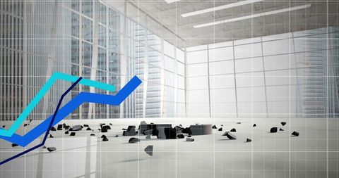 Futuristic Graph Descending Through Floor Symbolizing Market Volatility - Download Free Stock Images Pikwizard.com