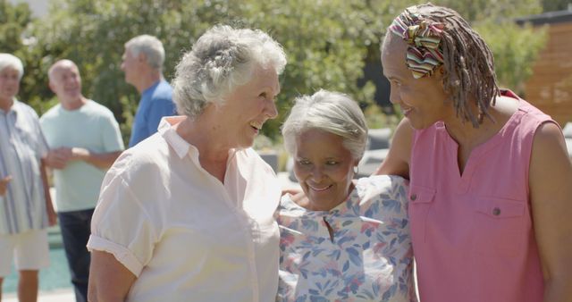 Senior Women Enjoying Friendly Outdoor Get-Together - Download Free Stock Images Pikwizard.com