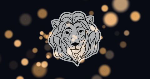 Leo zodiac lion illustration with illuminated lens flares