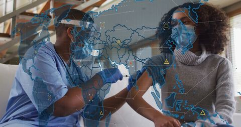 Healthcare Innovation with Vaccination and Global Digital Interface - Download Free Stock Images Pikwizard.com