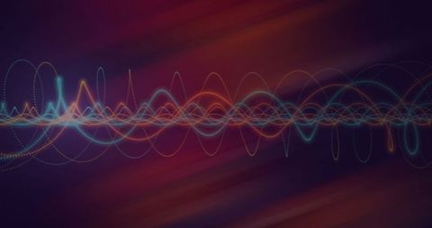 Abstract Vibrant Waves on Dramatic Gradient Backdrop