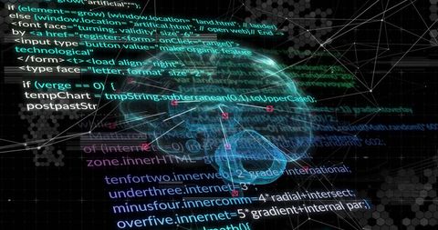 Virtual Brain with Digital Data and Programming Overlay - Download Free Stock Images Pikwizard.com