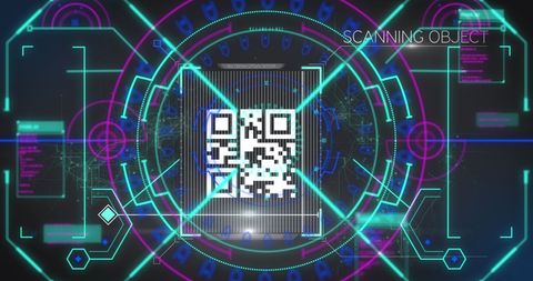 digital qr code security scan interface with futuristic design - Download Free Stock Images Pikwizard.com
