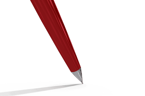 close-up of red metallic ballpoint pen on transparent background - Download Free Stock Videos Pikwizard.com