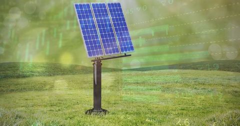 Rotating Solar Panel Installation in Eco-Friendly Energy Concept